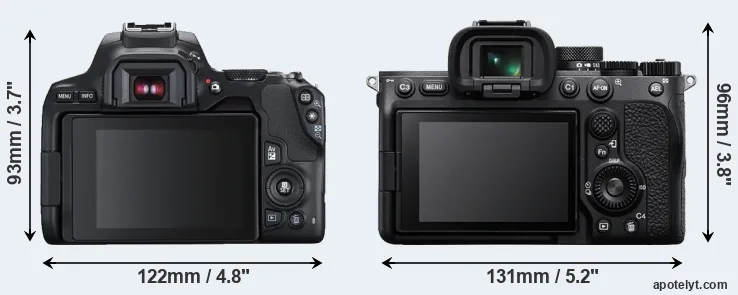 Comparison 250D or A7 IV rear