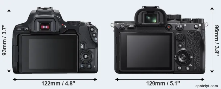Comparison 250D or A7R IVA rear