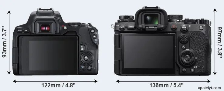 Comparison 250D or A9 III rear