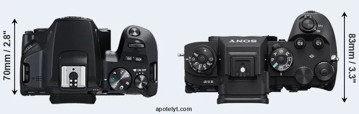 Compare 250D versus A9 III top