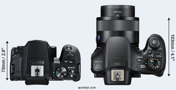 Compare 250D versus HX400V top