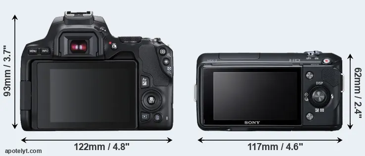 Comparison 250D or NEX-3 rear