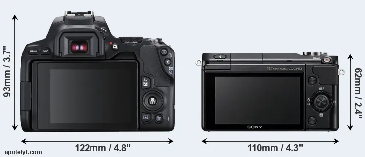 Comparison 250D or NEX-3N rear