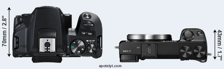 Compare 250D versus NEX-7 top