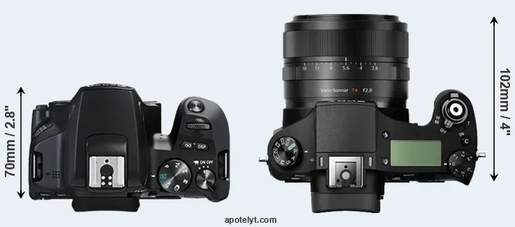 Compare 250D versus RX10 top