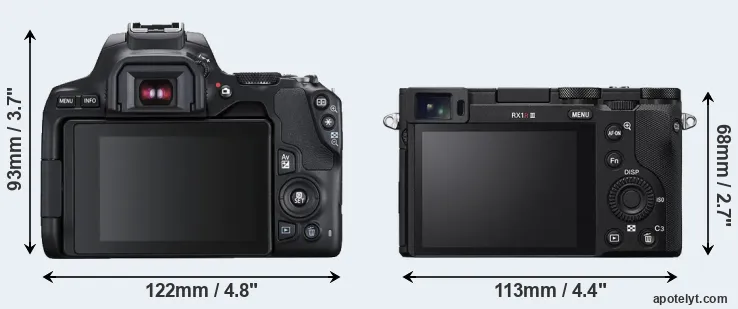 Comparison 250D or RX1R III rear
