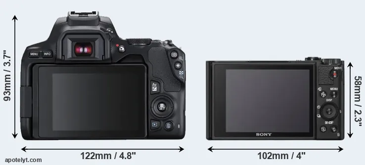 Comparison 250D or WX800 rear