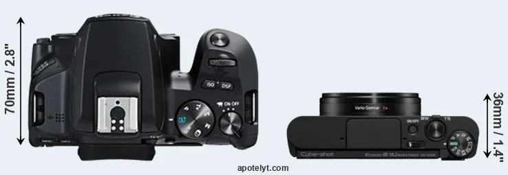 Compare 250D versus WX800 top