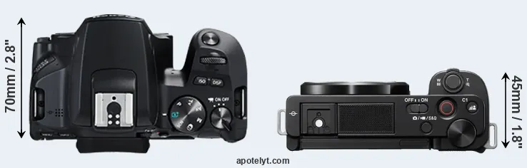 Compare 250D versus ZV-E10 top