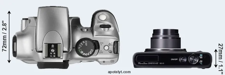 Compare 300D versus SX610 top