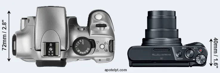 Compare 300D versus SX740 top