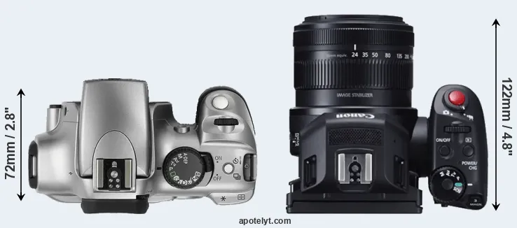 Compare 300D versus XC10 top
