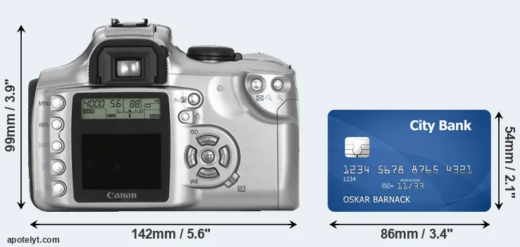 300D and credit card rear side