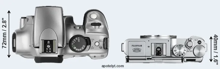 Compare 300D versus X-A2 top