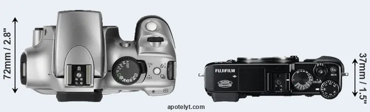 Compare 300D versus X-E2 top