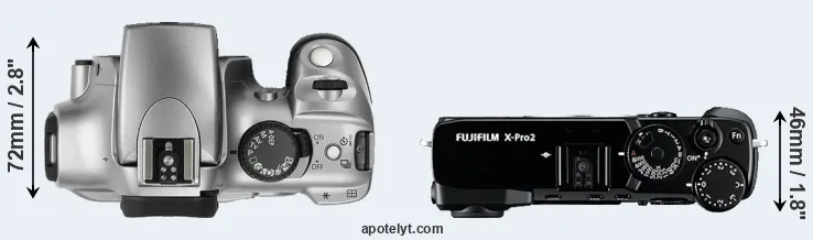 Compare 300D versus X-Pro2 top