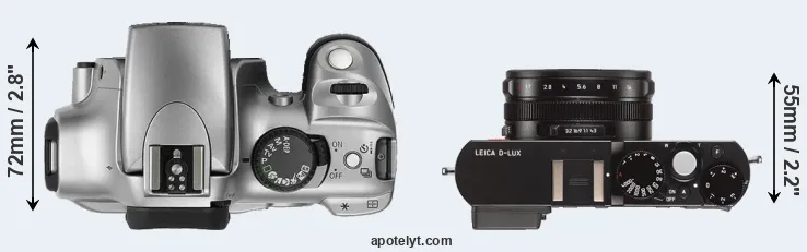 Compare 300D versus D-LUX Typ 109 top