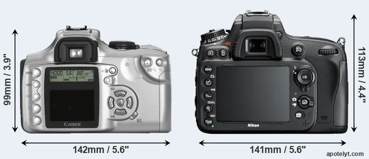 Comparison 300D or D600 rear