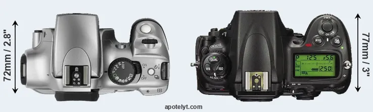 Compare 300D versus D700 top