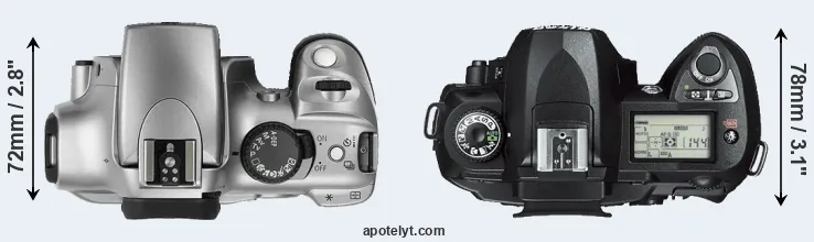 Compare 300D versus D70s top