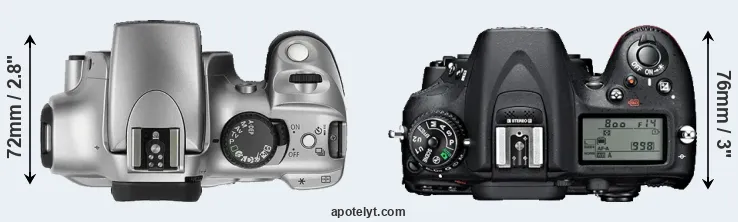 Compare 300D versus D7100 top