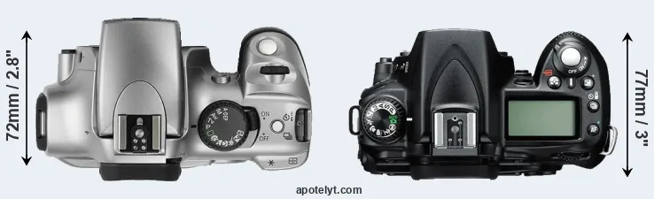 Compare 300D versus D90 top