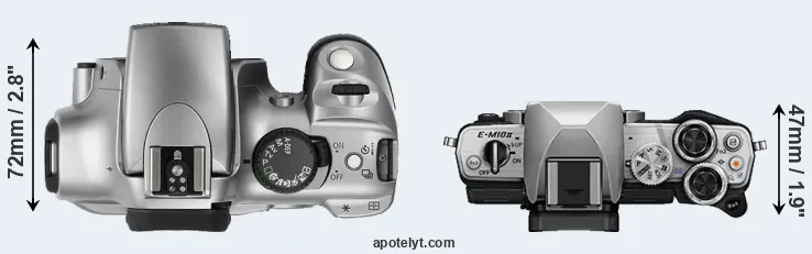 Compare 300D versus E-M10 II top