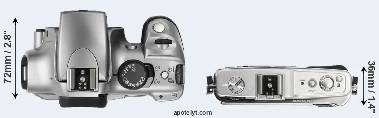 Compare 300D versus E-P1 top