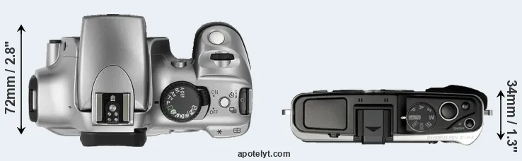 Compare 300D versus E-P3 top