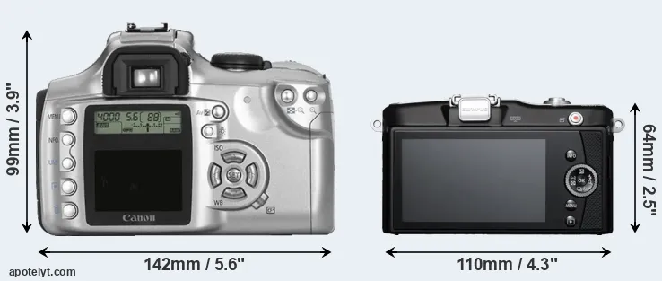 Comparison 300D or E-PM1 rear