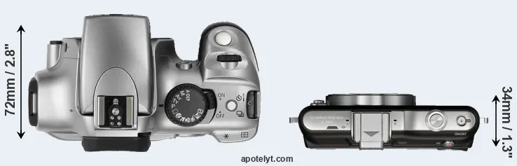 Compare 300D versus E-PM1 top