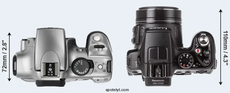 Compare 300D versus FZ200 top
