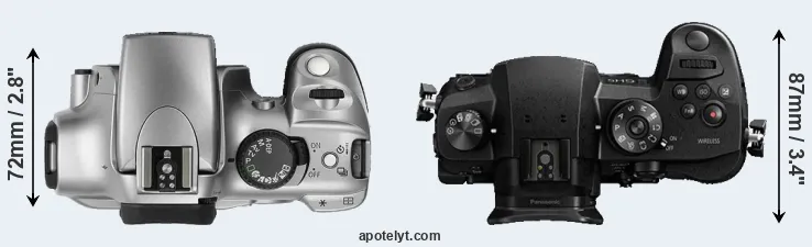 Compare 300D versus GH5 top