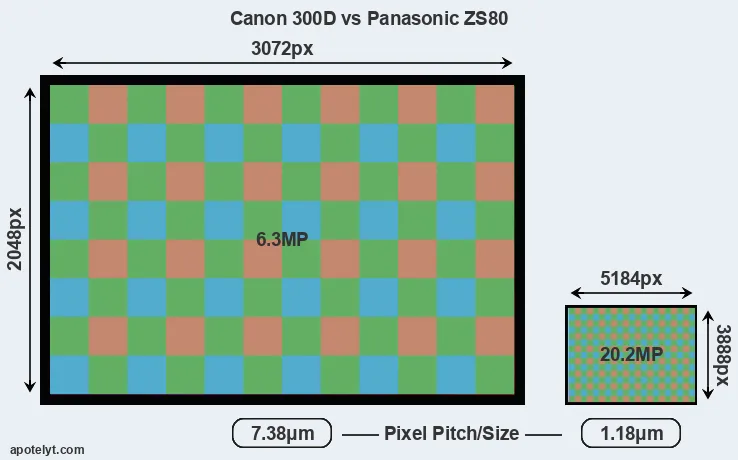 300D versus ZS80 MP