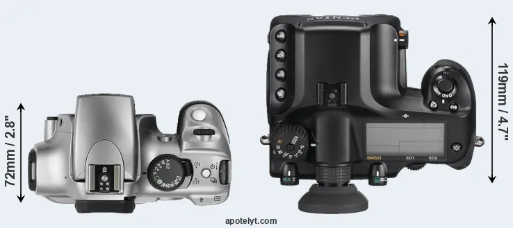 Compare 300D versus 645D top