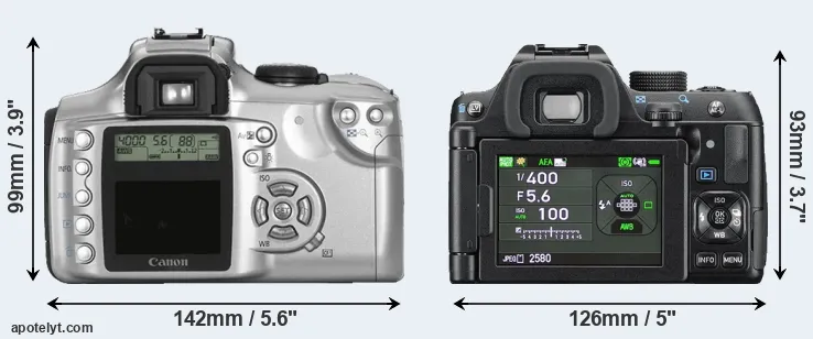 Comparison 300D or K-70 rear