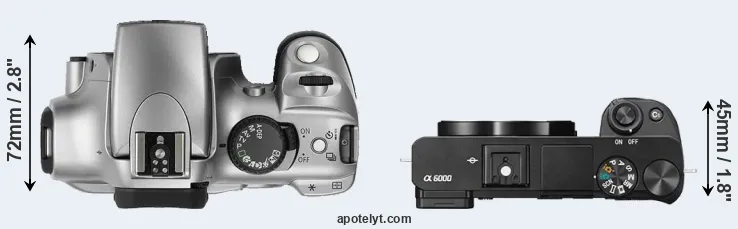 Compare 300D versus A6000 top
