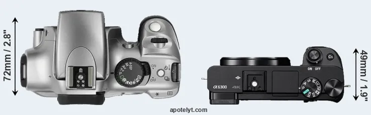 Compare 300D versus A6300 top