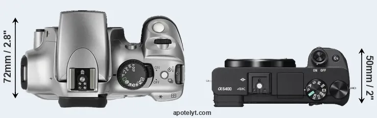 Compare 300D versus A6400 top