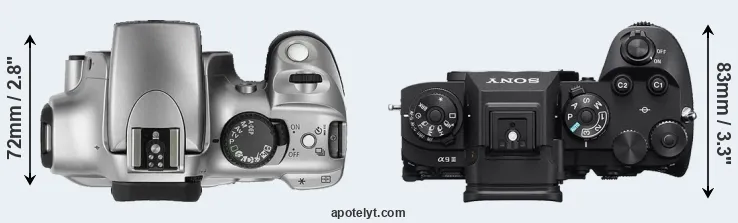Compare 300D versus A9 III top