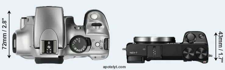 Compare 300D versus NEX-7 top
