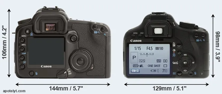 Comparison 30D or 500D rear