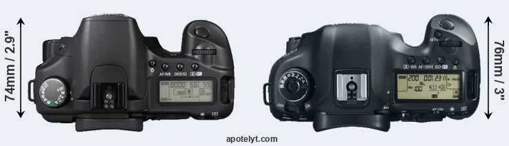 Compare 30D versus 5D Mark III top