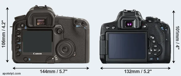 Comparison 30D or 750D rear