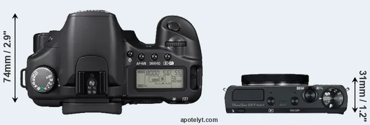 Compare 30D versus G9X Mark II top