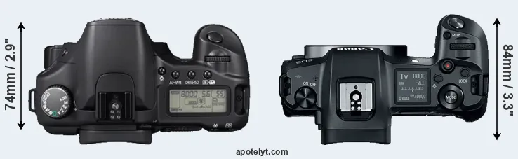 Compare 30D versus Canon R top