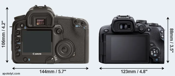 Comparison 30D or R10 rear
