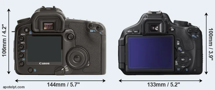 Comparison 30D or T3i rear