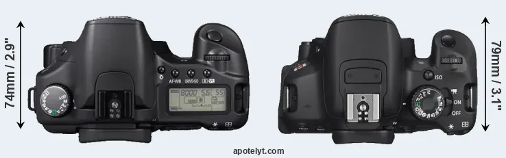 Compare 30D versus T4i top