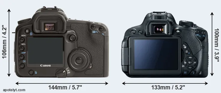 Comparison 30D or T5i rear
